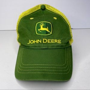 John Deere K-Products Baseball Hat Embroidered Green yellow Adjustable Mesh Back